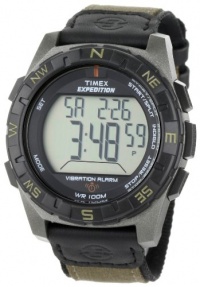 Timex Men's T49854 Expedition Rugged Digital Vibration Alarm Brown Nylon Strap Watch