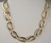 Hammered Gold & Austrian 16 Inch Collar Crystal