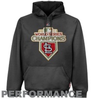 MLB Majestic St. Louis Cardinals Gray 2011 World Series Champions Performance Pullover Hoodie Sweatshirt