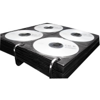 Vaultz CD Binder Pages, 8 CD Capacity per Sheet, 25 Sheets per Box, Clear and Black (VZ01401)