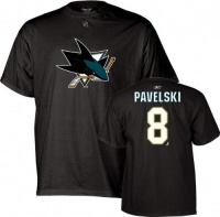 Joe Pavelski Black Reebok Name And Number San Jose Sharks T-Shirt