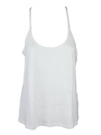 Juicy Couture womens white high racerback slub fitted tank top L