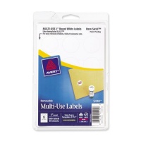 Avery Self-Adhesive Removable Labels, 1-Inch Diameter, White, 600 per Pack (05410)