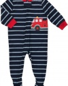 Carter's Boys 12-24 Months Striped Firetruck Poly Sleeper (18 Months, Navy)