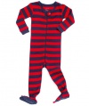 Leveret Footed Red & Navy Striped Pajama Sleeper 100% Cotton (Size 6M-5T) *June 2013*