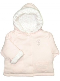 Little Me Baby-Girls Newborn Sweet Reversible Jacket, White/Pink, 6 Months