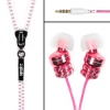 Zipbuds Earphones (Pink with White) Previous Generation - Zippered Earphones