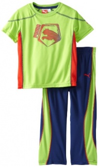 Puma - Kids Boys 2-7 Little Shield Performance Pant Set, Jasmine Green, 5