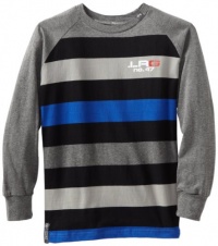 LRG - Kids Boys 8-20 Sine Curve Raglan, Charcoal, Medium