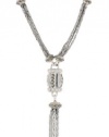 Judith Jack Tassels Sterling Silver Marcasite Crystal Multi-Chain Tassel Drop Pendant Necklace, 18