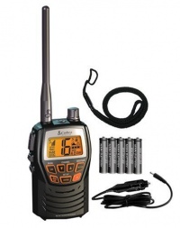 Cobra MR HH125 Compact Waterproof Marine Handheld VHF Radio with 1 or 3 Watts, All Weather Channels, and Weather Alert (Black)