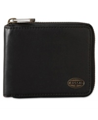 This easy-to-carry zip fold wallet from Fossil keeps your cash and cards safe in style.