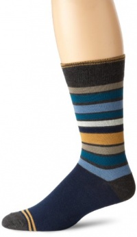 Pact Men's San Francisco Blue Stripe Crew Sock