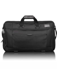 Move on! This durable, high-performance garment bag simplifies what you wear & the way you travel. A compact, tri-fold design features a hanging garment section, plus tie-down straps for wrinkle-free arrivals, and multiple pockets, including a protective iPad space, to make organization part of every trip. 5-year warranty.