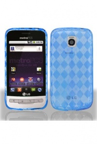 LG MS690 Optimus M Tpu Case with Inner Check Design - Blue