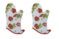 Now Designs Basic Oven Mitts, Strawberries, Set of 2