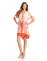 Gypsy 05 Women's Calvi Mixed Silk Mini Dress, Coral, Large