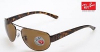 New Ray Ban RB3448 014/57 Brown/Crystal Brown Lens 63mm Polarized Sunglasses