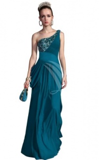 2012 Classic One Shoulder Velvet Evening Dress-Double Extra Large