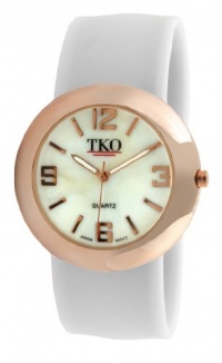 TKO ORLOGI Women's TK614-RWT Rose Gold Slap Metal White Watch