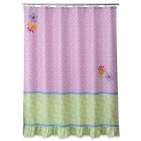 Allure Home Creations Lizzie Printed on Poly Pique with Embellishment Shower Curtain