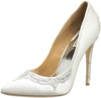 Badgley Mischka Women's Balance Pump,White Satin,9.5 M US