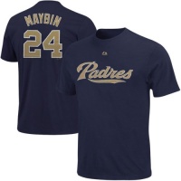 MLB Majestic Cameron Maybin San Diego Padres Youth Player T-Shirt - Navy Blue