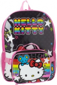 FAB Starpoint Girls 2-6X Hello Kitty Backpack with Lunch, Black/Pink Multi, One Size