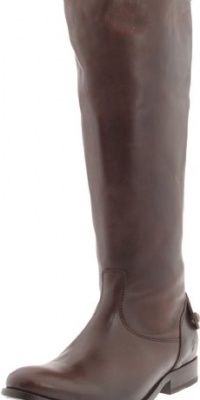 FRYE Women's Melissa Back Zip Knee-High Boot,Dark Brown Soft Vintage Leather,9.5 M US