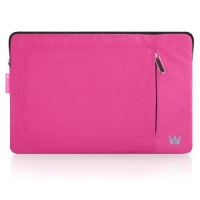 CaseCrown Faux Suede Sleeve Case (Fuchsia) for 11 Inch MacBook Air with Pocket for Apple iPad Mini