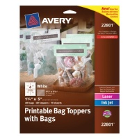 Avery Printable Bag Toppers with Bags, Pack of 40 (22801)