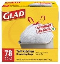 Glad Tall Kitchen Drawstring Garbage Bags, 78 Count