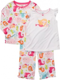 Carter's 3 Pc Pj's Set I'm too Cute for Sleep Mermaid Jersey Set (5t)