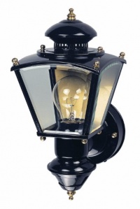 Heath SL-4150-BK-B Zenith Motion-Activated Four-Sided Coach Light, Black Brass