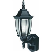 Heath Zenith SL-4192-BK Six-Sided Die-Cast Aluminum Lantern, Black with Beveled Glass