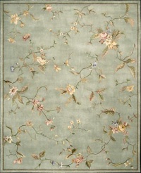 Nourison Julian Aqua Country Floral 5'3 x 8'3 Rug (JL91)