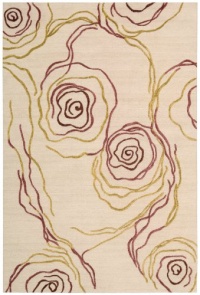 Nourison Sorrento Floating Buds Beige 8.0-Feet by 10.0-Feet Polyester/Wool-Blend Area Rug