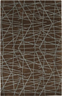 Area Rug 2x3 Rectangle Contemporary Brown-Pale Blue Color - Surya Bombay Rug from RugPal