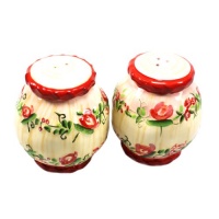 Bella Casa Le Fleur Floral Tabletop Salt & Pepper Shaker Set