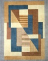 Area Rug 2x3 Rectangle Contemporary Blue Color - Momeni New Wave Rug from RugPal