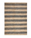 A classic navy blue stripe mingles with neutral tones, creating a casual, care-free area rug from Lauren Ralph Lauren. Hand-knotted of pure jute and natural hemp, the Cliff Stripe rug is as durable as it is smart in style.