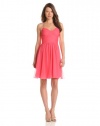 Rebecca Taylor Women's Chiffon Wrap Front Dress, Coral, 12