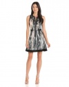 Rebecca Taylor Women's Brushstroke Print Panel Dress, Dusk, 4