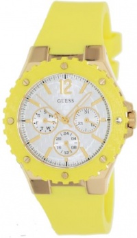 GUESS Yellow and Gold-Tone Feminine Sport Watc