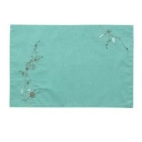 Lenox Chirp Embroidered Placemats, Set of 4, Aqua