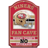 NFL San Francisco 49ERs 11-by-17 inch Fan Cave No Offseason Wood Sign