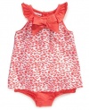 First Impressions Infant Girls Orange Sunsuit, Leopard Print, 24 Months