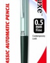 Pentel Classic Deluxe Automatic Pencil, 0.5mm, Black and Brushed Silver Chrome Barrel, 1 Pack (S55BP)