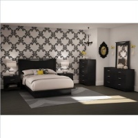 South Shore Furniture Basic Collection Full Platform Bed, Black