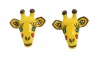 Betsey Johnson Jungle Yellow Enamel and Crystal Giraffe Stud Earrings